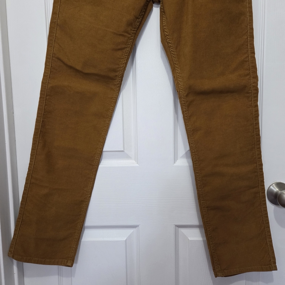 Hollister Men Skinny 5 Pocket Corduroy Pants Brown Tan 33 X 32 Y2K Mallcore - Picture 3 of 12